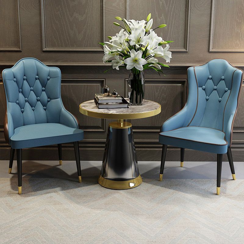 Tufted Parsons Chair Industrial Kitchen Dining Chairs with Metal Legs