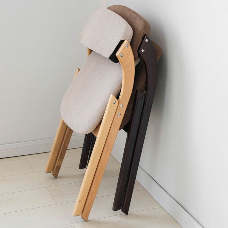 Scandinavian Home Side Chair Upholstered Open Back Wood Folding Dining Room Chair