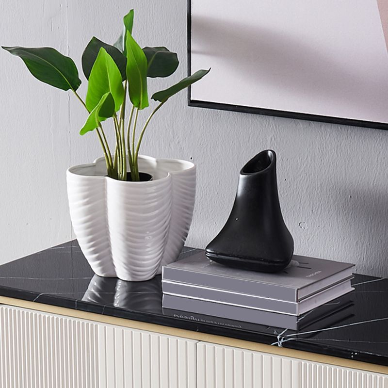 Glam Dining Server Marble Buffet Server with Doors for Dining Room