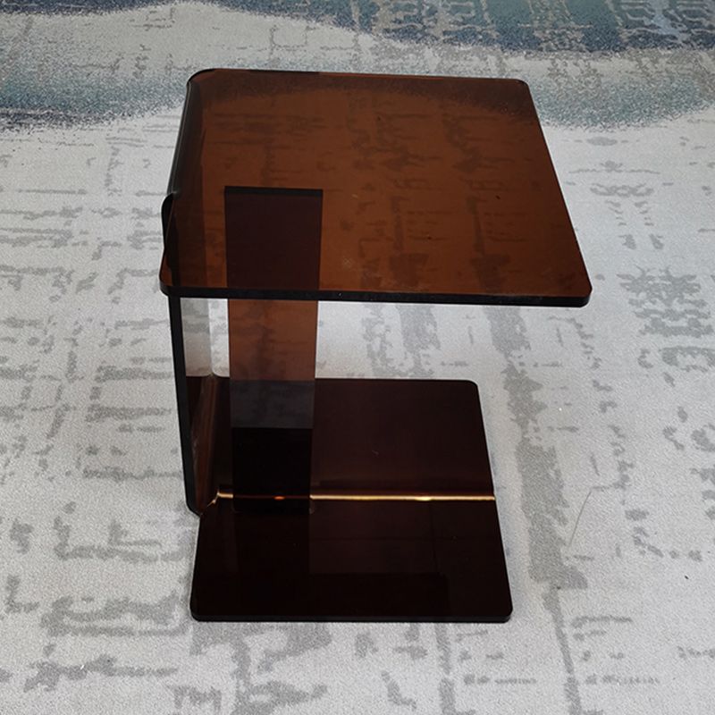 21"H Glam Corner Table Acrylic Square Accent Side Table for Living Room