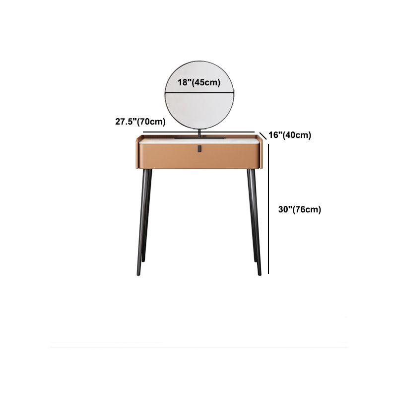 1/3 Drawers, 23.62"/27.56" Wide Vanity Set with Stool and Mirror,Brown