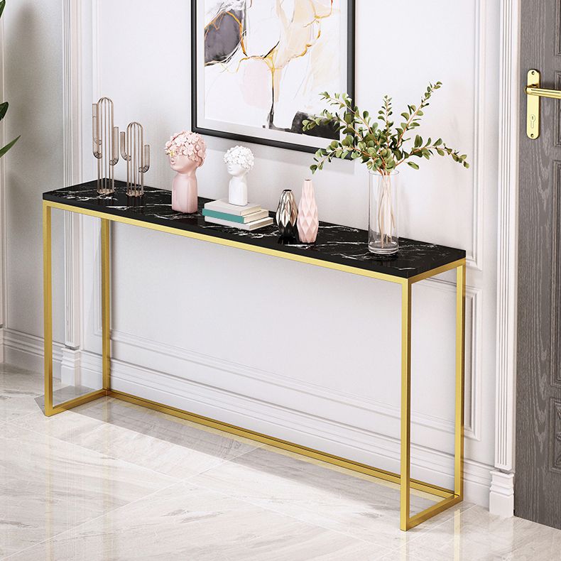 29.53" Tall Glam Console Table Stain Resistant Accent Table with 1 Shelf