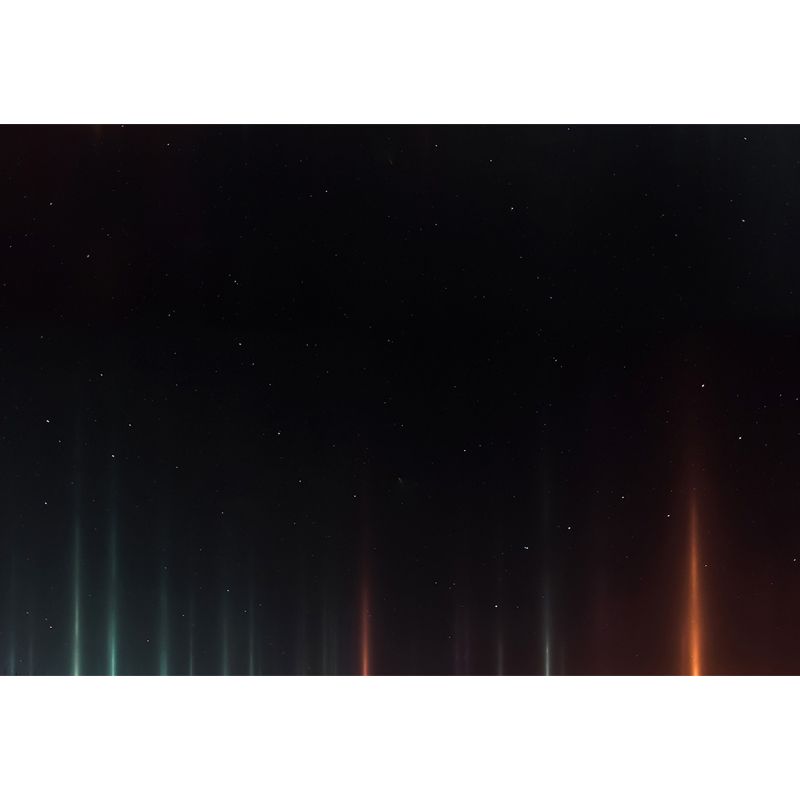 Rays of Aurora Borealis Mural Wallpaper Modern Art Smooth Wall Covering in Black