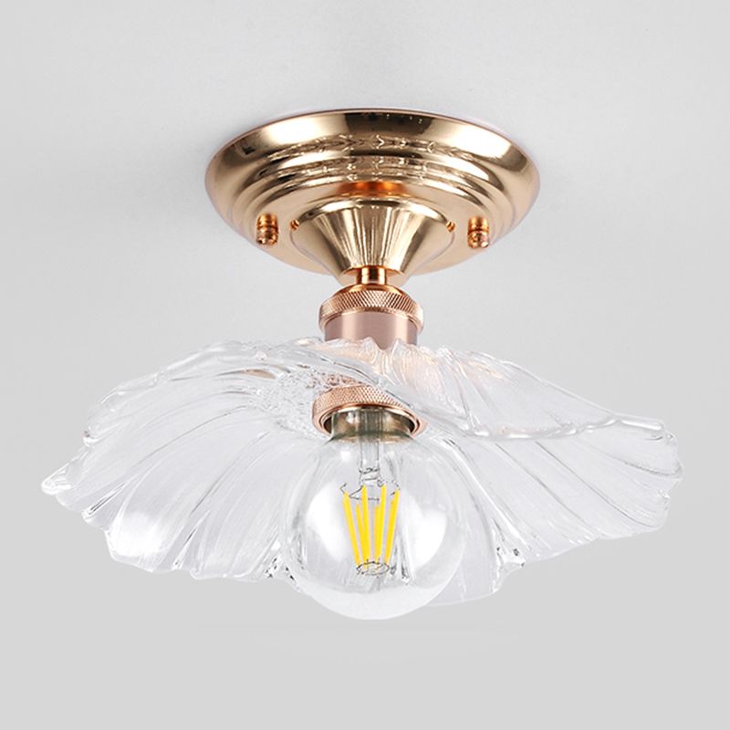 Nordic Style Ceiling Light Circle Shape Ceiling Lamp with Glass Shade for Bedroom
