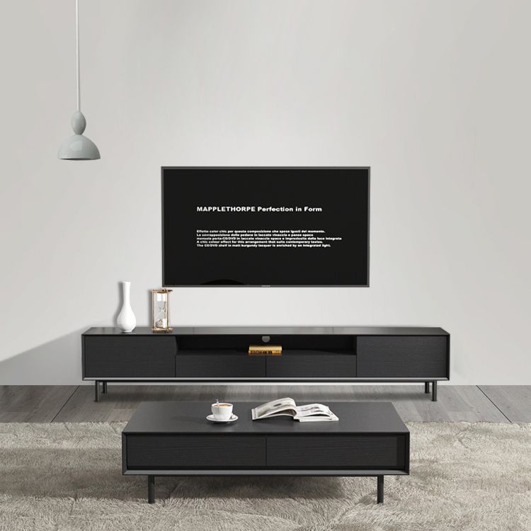 Home TV Storage Modern Rectangle TV Cabinet with Splayed Metal Legs