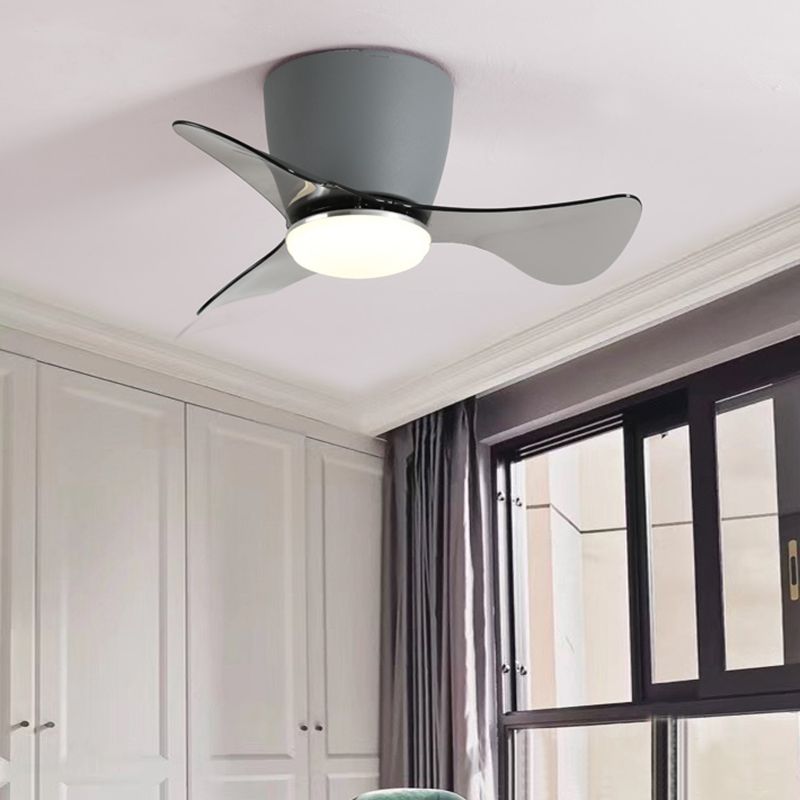 Geometry Ceiling Fan Light Kids Style Metal 1 Light LED Flush Light for Bedroom