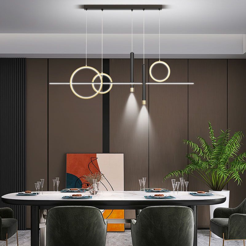 Geometric Chandelier Lighting Fixtures Modern Metal Kitchen Pendant Lights for Dining Room