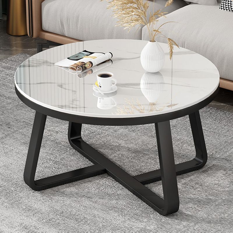 Slate Single Coffee Table Frame Round Coffee Table for Living Room