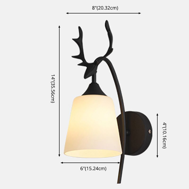 Conical Glass Wall Sconce Lighting Simplicity Style Wall Light Sconce for Bedroom