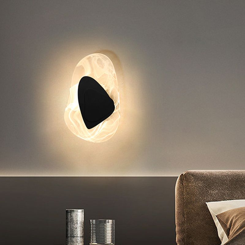 Geometric Shape Metal Vanity Lamp Modern Style 1 Light Vanity Light Fixture in Black