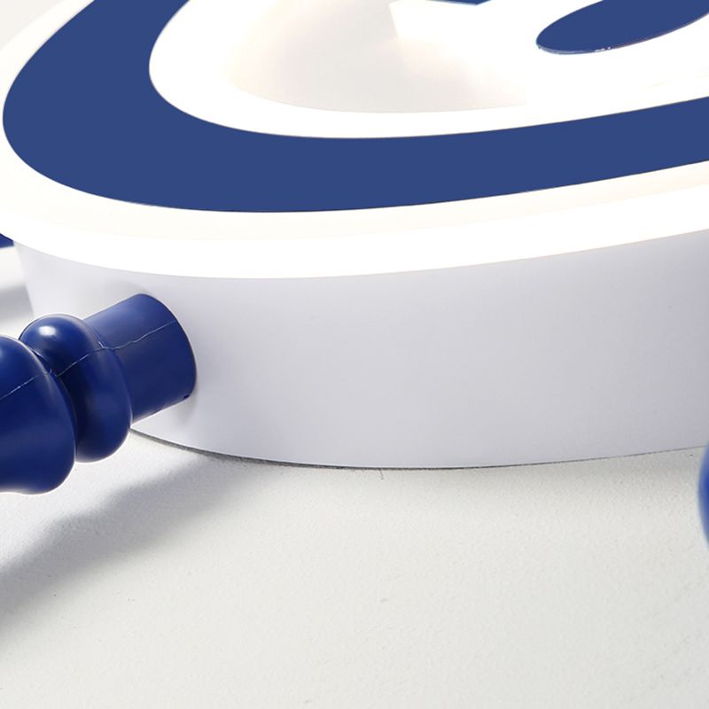 Bleu Rudder LED Ceiling Fixture in Kids Creative Style Wrought Iron Flush Mount with Acrylic Shade