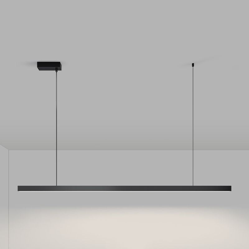 Aluminum Island Lamp Modern 1-Head Linear Restaurant Pendant Light with Acrylic Shade