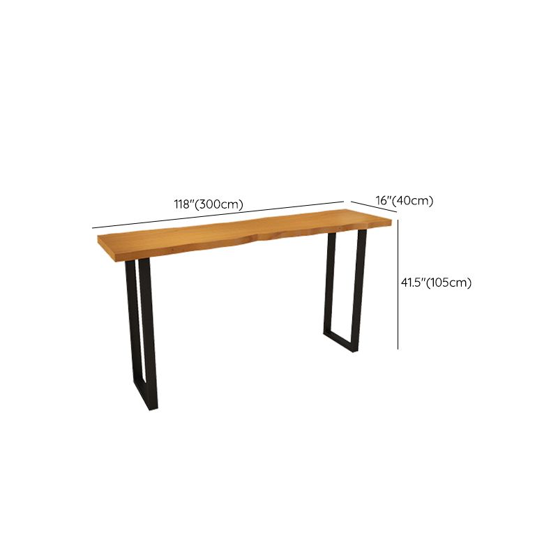 Modern Bar Height Table Solid Wood Top Bistro Table with Sled Base