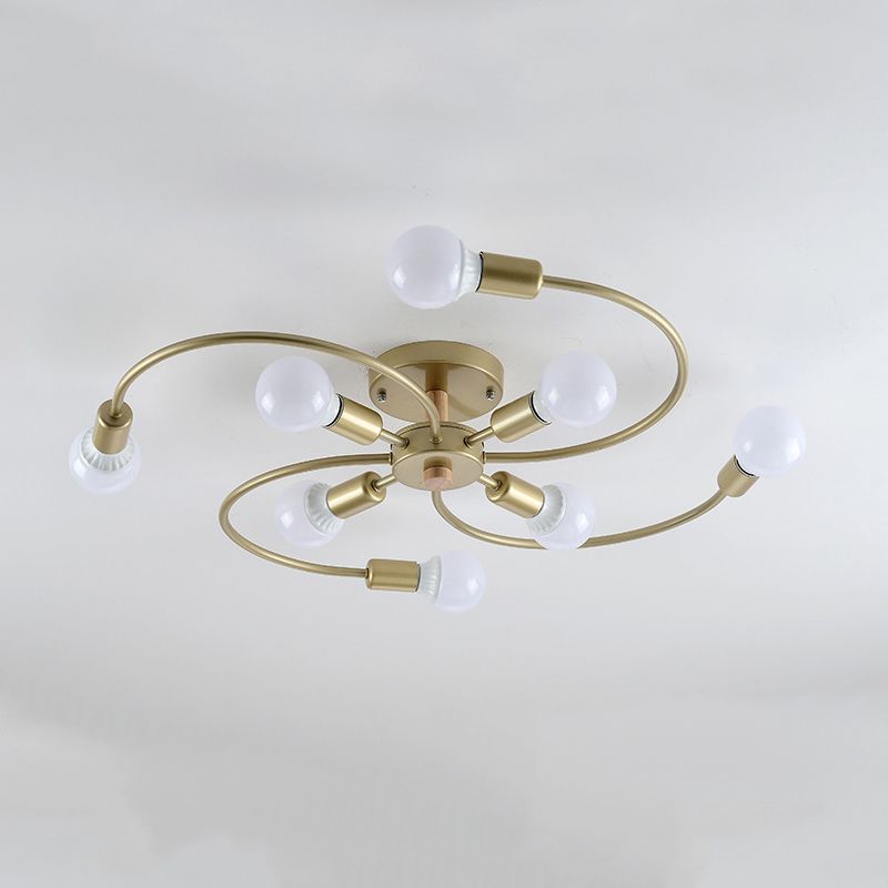 Industrial Ceiling Lamp Simple Metal Flush Mount Light Fixture for Bedroom