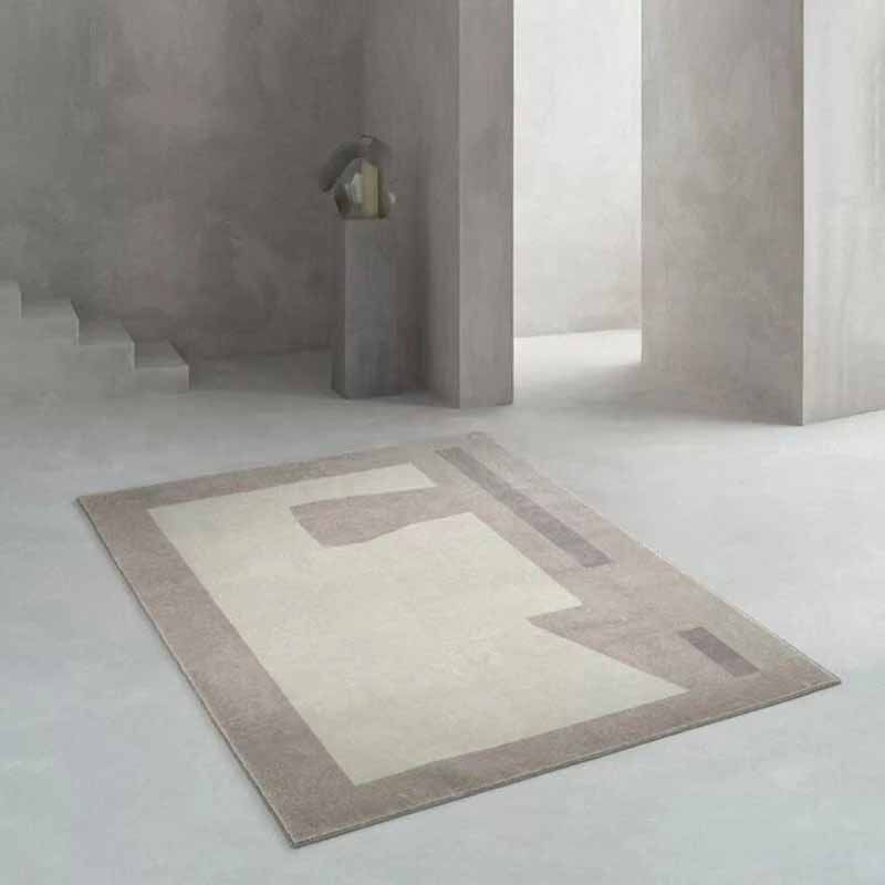 Light Pink Modern Carpet Polyester Blended Carpet Washable Carpet for Living Room