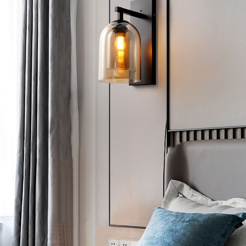 Lampada montata a parete a parete singola con sconde murale di stile industriale per camera da letto