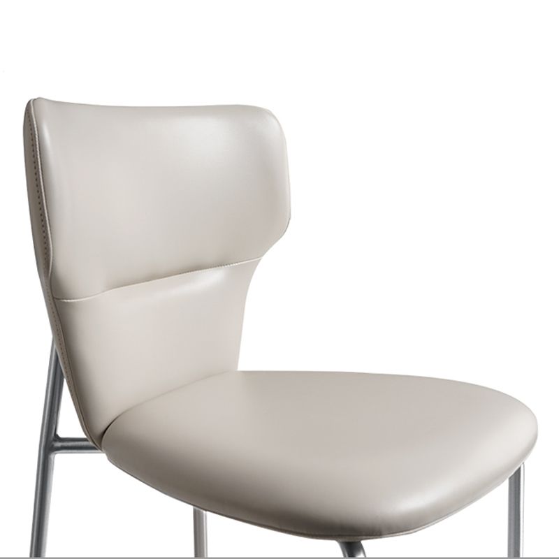 Modern Bar Stool Leather Backrest Counter Stool with Metal Base