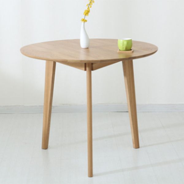 Rubberwood Solid Wood Tripod Table Simplicity Dining Table Round for Kitchen Home