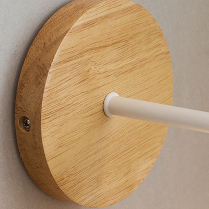 Single Modernism Beige Wall Mounted Sconce LED Wall Light with Wood