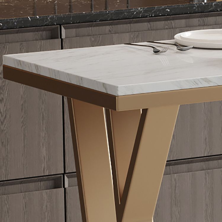 Glam Stone Bar Dining Table Rectangle Bar Table for Cafe And Bar