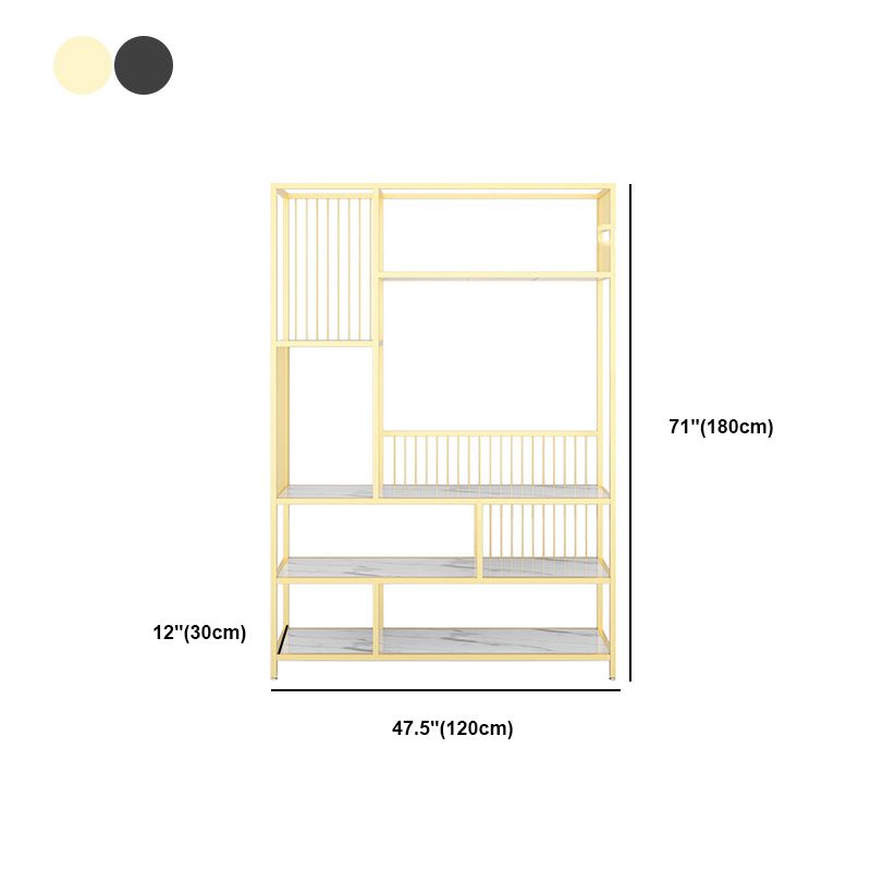 Open Back Shelf Bookcase 5 Levels with Rectangular Shelves Shelf 71" Tall