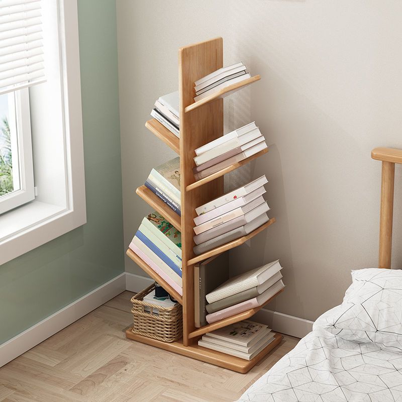 Scandinavian Open Back Vertical Bookshelf Wooden Bookcase with Shelves