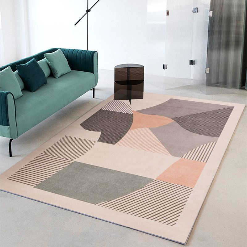 Tapis moderne Orange en Polyester, bloc de couleur, avec support antidérapant, pour la décoration de la maison