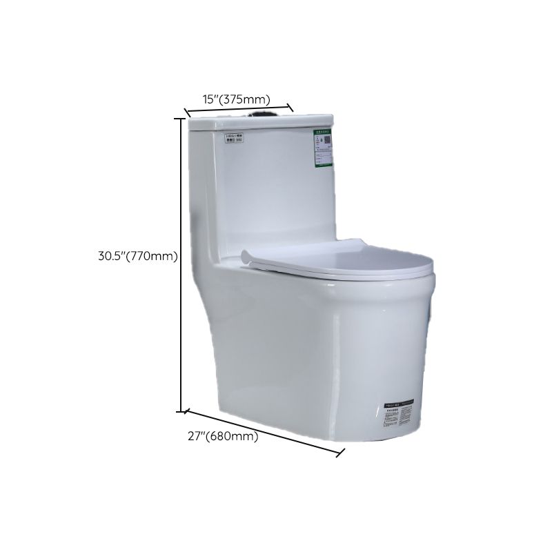 Modern Floor Mount Flush Toilet 1-Piece Urine Toilet with Seat for Washroom