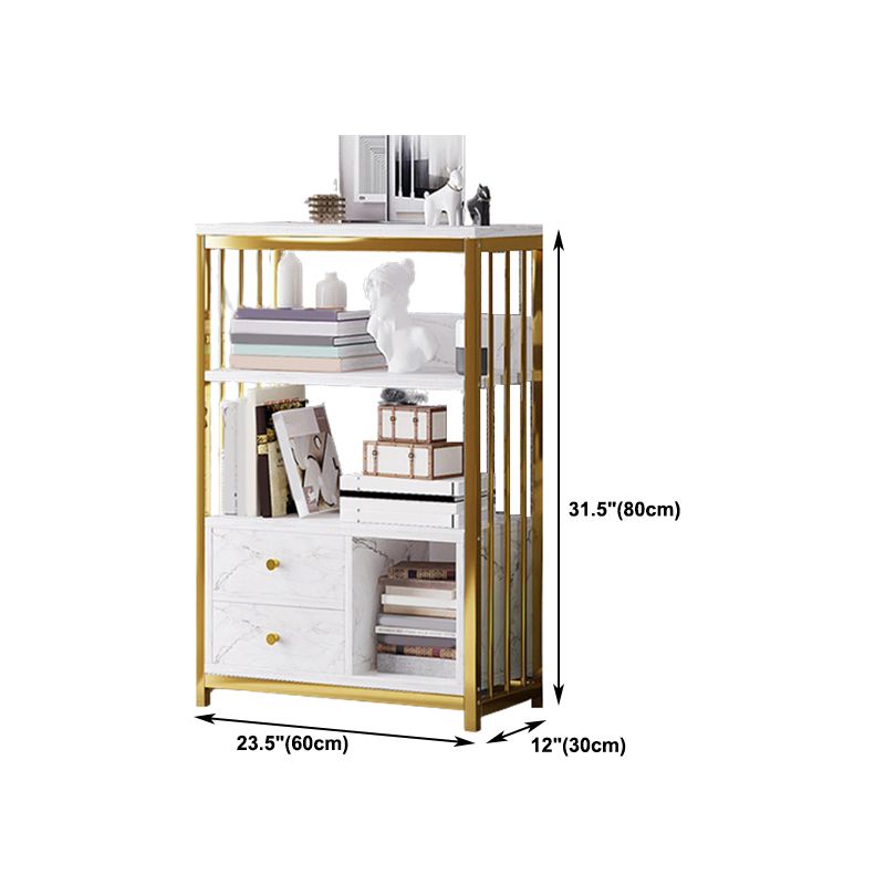 Modern Metal Book Shelf Home Open Back Bookcase with Shelves