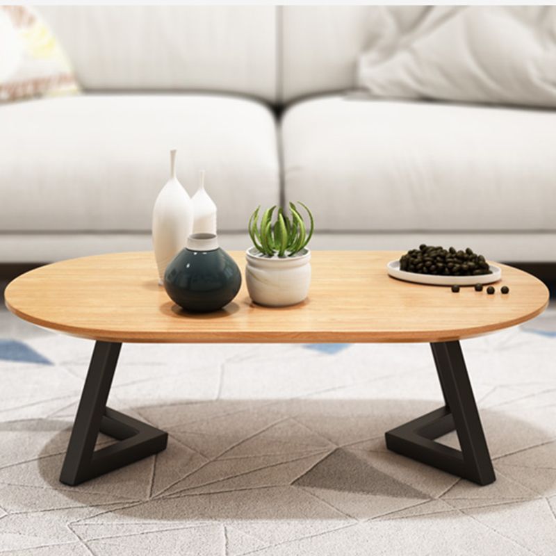 Solid Wood 2 Legs Coffee Table Modern Minimalist Coffee Table