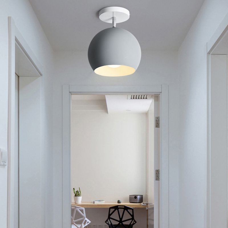 Plafonnier Globe en aluminium laqué à montage encastré Macaron concis et moderne pour vestiaire