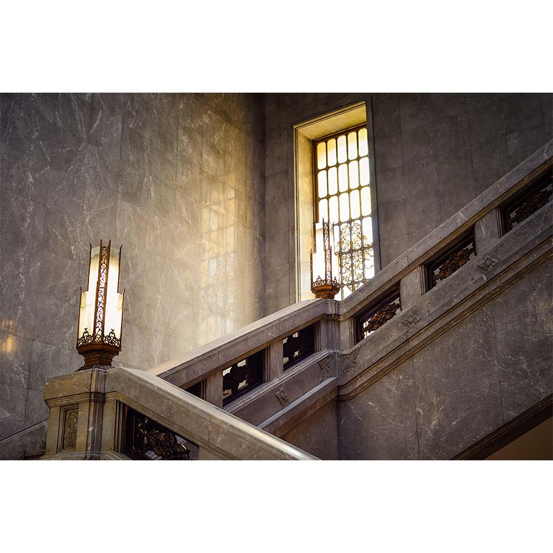 Stairs Architecture Mural Wallpaper Stain Resistant Wall Decor for Adult Room