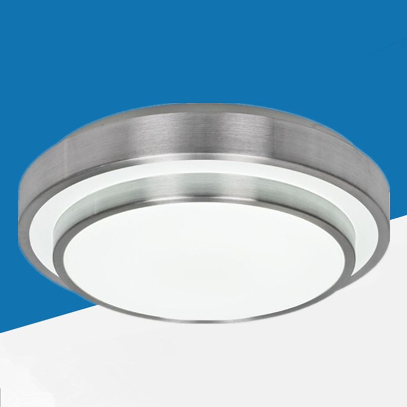 Luces de techo de montaje en superficie LED circulares de estilo moderno Luz de techo empotrada de aluminio en plata