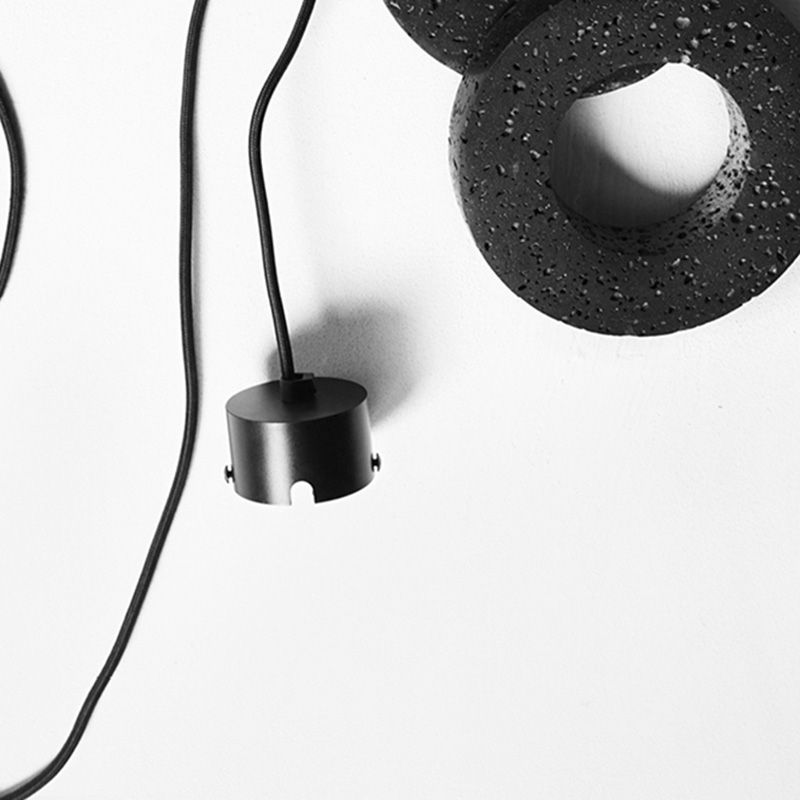 Black Hole Stone Chandelier Light Nordic Modern Style 1 Light Living Room Hanging Light Fixture