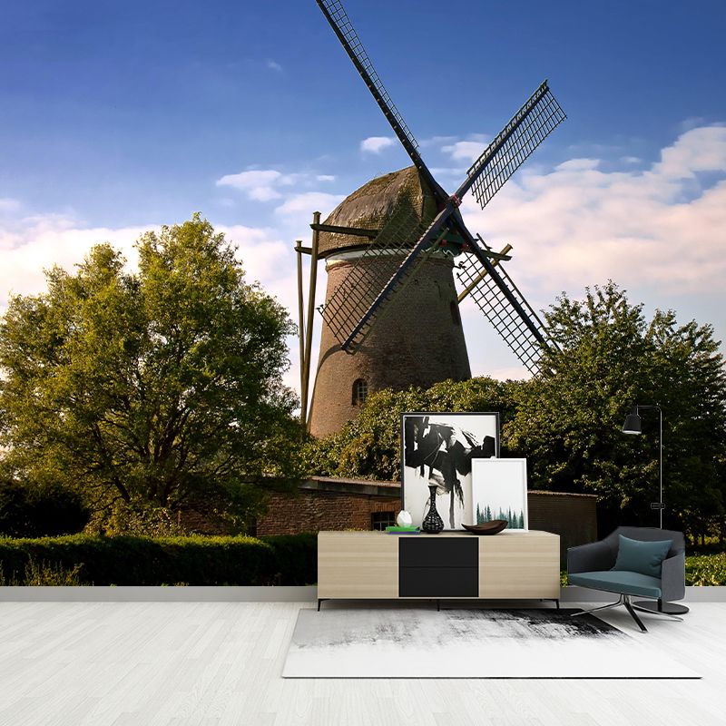 Windmill Mural Bright Color Wallpaper Living Room Bedroom Wall Mural