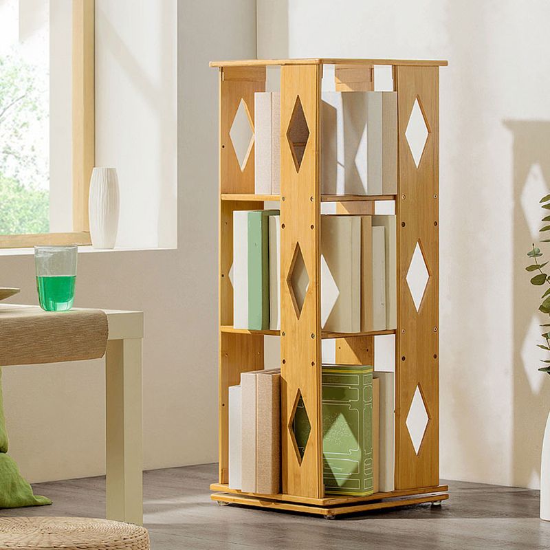 Modern Open Back Vertical Bookshelf Engineered Wood Bookcase for Study Room