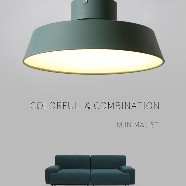 Acrylic Circle Ceiling Mount Light Fixture Nordic Style LED Close To Ceiling Lamp