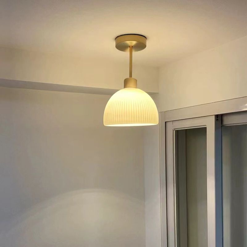 Contemporary Ceiling Lamp Glass Shade Flush Mount Light Fixture