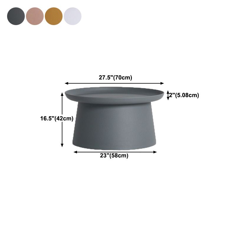 Pedestal Base Design Cocktail Table RoundSolid Wood/acrylic Top Coffee Table