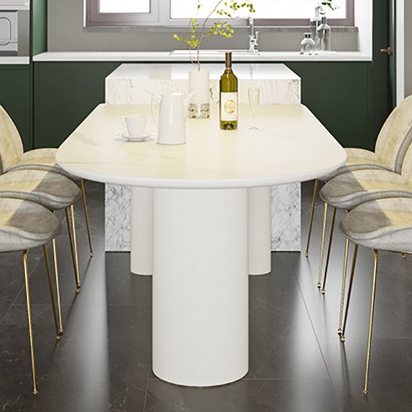 Metal Contemporary Free Form Table Sintered Stone Table for Dining Room