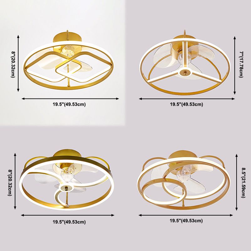 Minimalistische kreisförmige Deckenventilator Leuchte Acryl Schlafzimmer LED LED LEMI BUSH MOUNT LAUT