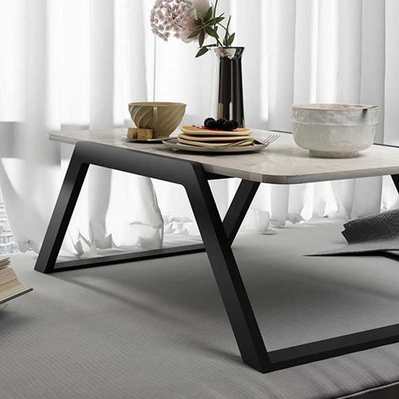 Sled Coffee Table Marble Top Coffee Cocktail Table for Living Room
