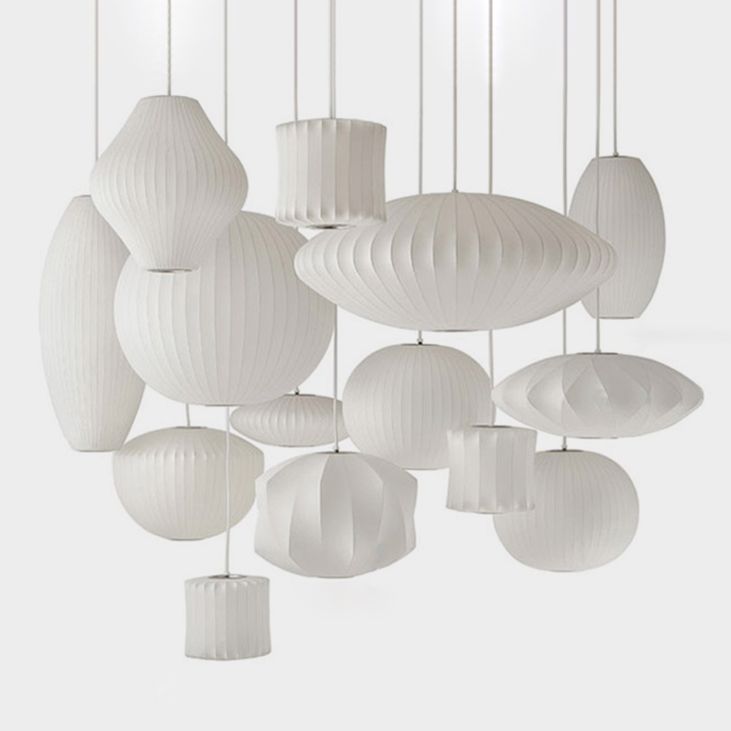 Plafond minimaliste Light Lightern Lantern suspendu avec de l'ombre en tissu