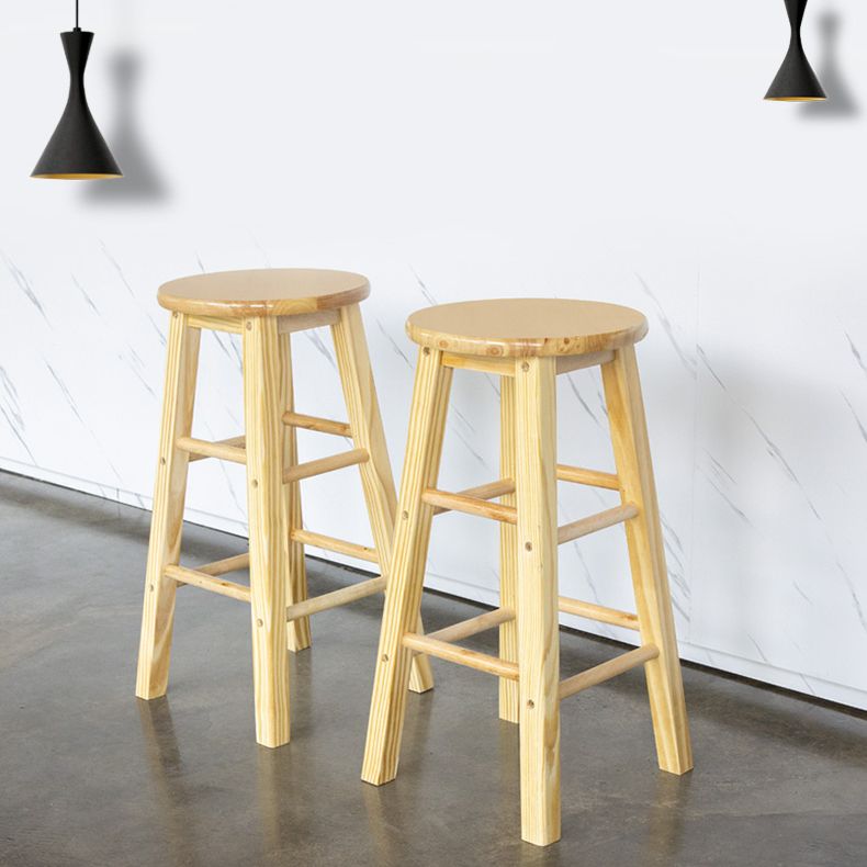 Taburete moderno de barra sin brazo sin espalda con pedal de madera con pedal de madera