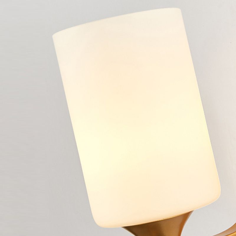 Modern Vanity Lighting Glass Shade Wall Light Fixture in Gold for Bathroom