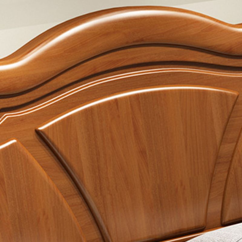 Traditional Panel Camelback with Headboard Pine Wood Standard Bed