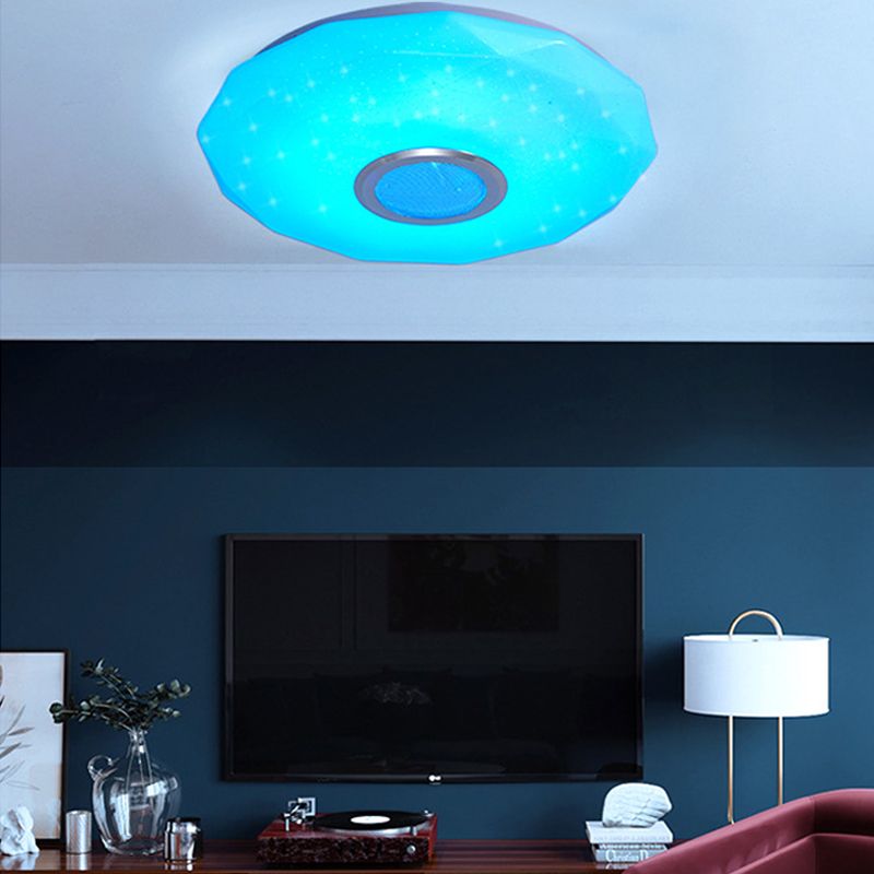 Flush Mount Ceiling Fixture LED Light Wireless Mobile Phone Control Shop Indoor Light