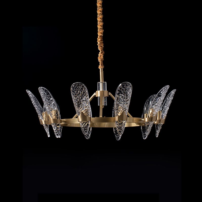Multi Head Glass Chandelier Light Fixtures Modern Hanging Chandelier for Sitting Room