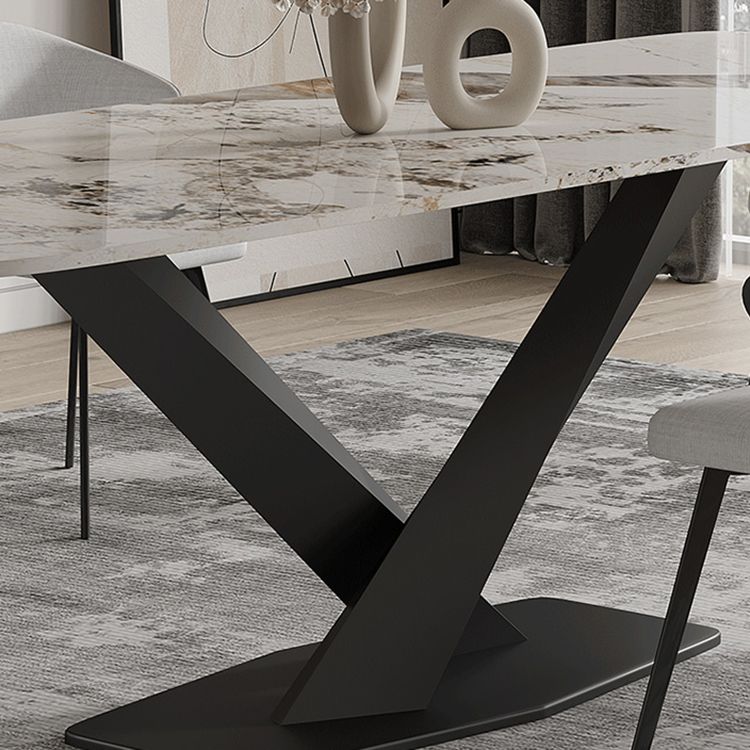 Modern Sintered Stone Top Dining Set Rectangle 1/3/4/5/7/9 Pieces Dining Room Table Set