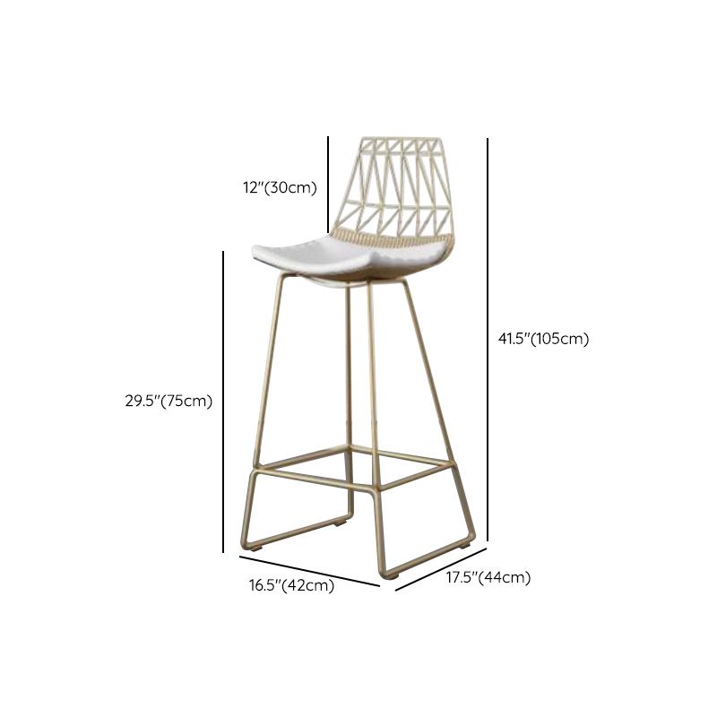 Contemporary Metal Counter Height Stools Bar Stool with Footrest